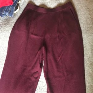Maroon high waisted trousers
